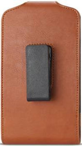 Golden Sheeps Compatible With Samsung J7 2018 J7V/ Sky Pro/ Perx/Prime XXL Size Vertical Leather Belt Clip Holster Pouch Cover (Fits Phone with OTTER BOX Defender/ Extended Battery or Thick Case on)-BROWN