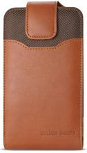 Load image into Gallery viewer, Golden Sheeps Compatible With Samsung J7 2018 J7V/ Sky Pro/ Perx/Prime XXL Size Vertical Leather Belt Clip Holster Pouch Cover (Fits Phone with OTTER BOX Defender/ Extended Battery or Thick Case on)-BROWN