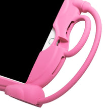 Load image into Gallery viewer, Golden Sheeps Kid Monkey Case Compatible for Apple iPad Mini 5 2019,iPad Mini 1/2/3/4 7.9 inch iPad Cartoon Shockproof Silicone Protective Convertible Handle Stand [BPA Free] (pink)