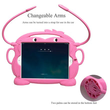 Load image into Gallery viewer, Golden Sheeps Kid Monkey Case Compatible for Apple iPad Mini 5 2019,iPad Mini 1/2/3/4 7.9 inch iPad Cartoon Shockproof Silicone Protective Convertible Handle Stand [BPA Free] (pink)