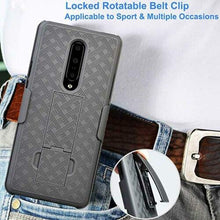 Load image into Gallery viewer, Golden Sheeps Case Compatible for Oneplus 7 Pro Belt Clip Holster Cover Shell Kickstand Criss Cross Black New Plaid Design