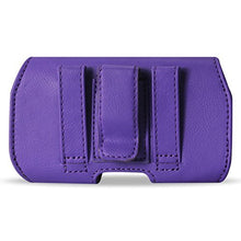 Load image into Gallery viewer, Golden Sheeps Pouch Compatible for Samsung S10 Plus/5G ,Note 9/8/5/4,S9 Plus, S8 Plus XXL Size Leather Belt Clip Pouch Cover Holster(Phone with with Bulky Case or Extended Battery case)-purple