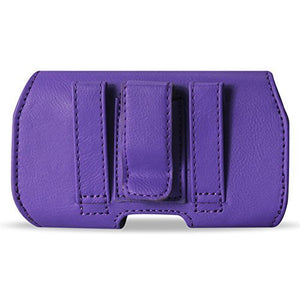 Golden Sheeps Pouch Compatible for Samsung S10 Plus/5G ,Note 9/8/5/4,S9 Plus, S8 Plus XXL Size Leather Belt Clip Pouch Cover Holster(Phone with with Bulky Case or Extended Battery case)-purple
