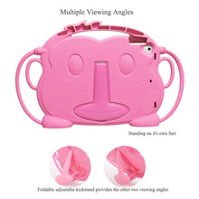 Load image into Gallery viewer, Golden Sheeps Kid Monkey Case Compatible for Apple iPad Mini 5 2019,iPad Mini 1/2/3/4 7.9 inch iPad Cartoon Shockproof Silicone Protective Convertible Handle Stand [BPA Free] (pink)