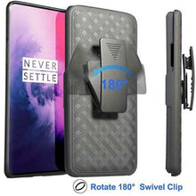 Load image into Gallery viewer, Golden Sheeps Case Compatible for Oneplus 7 Pro Belt Clip Holster Cover Shell Kickstand Criss Cross Black New Plaid Design