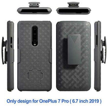 Load image into Gallery viewer, Golden Sheeps Case Compatible for Oneplus 7 Pro Belt Clip Holster Cover Shell Kickstand Criss Cross Black New Plaid Design