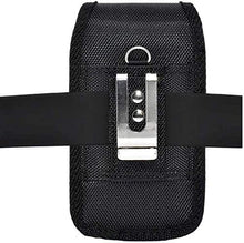 Load image into Gallery viewer, Heavy Duty Extra Large Vertical Smart Phone Case/Pouch/Holster with Belt Loop, Belt Clip and Hook-and-Loop Fastener, 5.75 x 3 x 0.75 Black