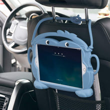 Load image into Gallery viewer, Golden Sheeps Kid Monkey Case Compatible for Apple iPad Mini 5 2019,iPad Mini 1/2/3/4 7.9 inch iPad Cartoon Shockproof Silicone Protective Convertible Handle Stand [BPA Free] (blue)