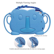 Load image into Gallery viewer, Golden Sheeps Kid Monkey Case Compatible for Apple iPad Mini 5 2019,iPad Mini 1/2/3/4 7.9 inch iPad Cartoon Shockproof Silicone Protective Convertible Handle Stand [BPA Free] (blue)
