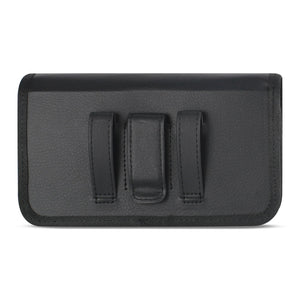 Golden Sheeps Pouch Compatible for LG G6, G5, G4, K10, K8 ,K7 XXL Size Leather Belt Clip Case Cover Holster(Phone with Large Thick / battery / heavy duty Case On)-black